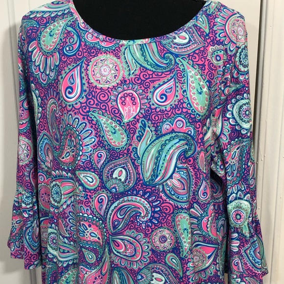 Simply Southern Dresses & Skirts - Simply Southern Paisley Scoop Neck Ruffle Dress